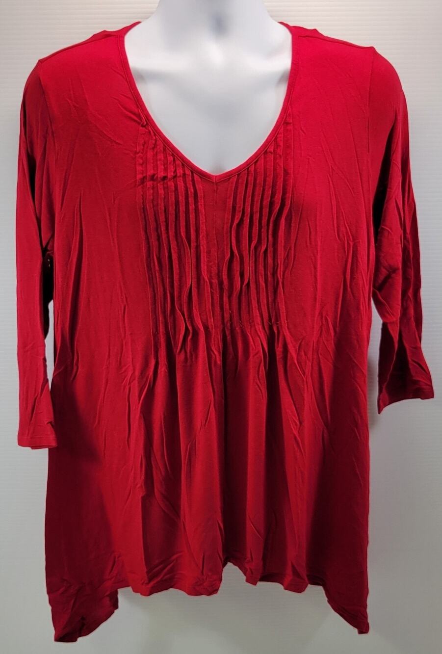 H) Simply Emma Women Red Shirt Blouse Top 1X